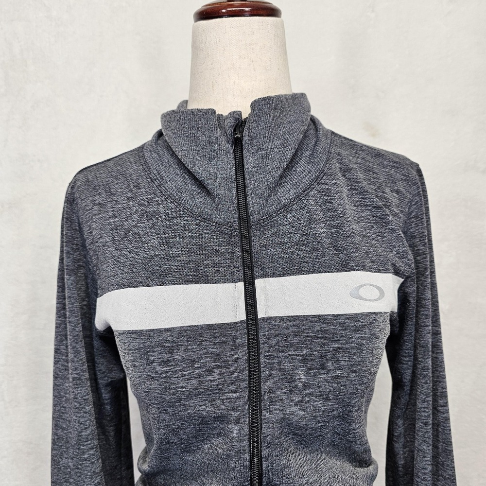Oakley Jacket Womens Small Gray Full Zip Thumb Holes Long Sleeve Athletic Top - Picture 3 of 10